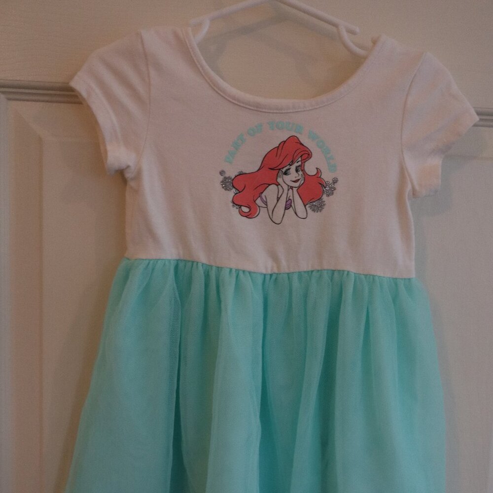 Disney Princess Ariel toddler Dress with teal blue green tulle bottom